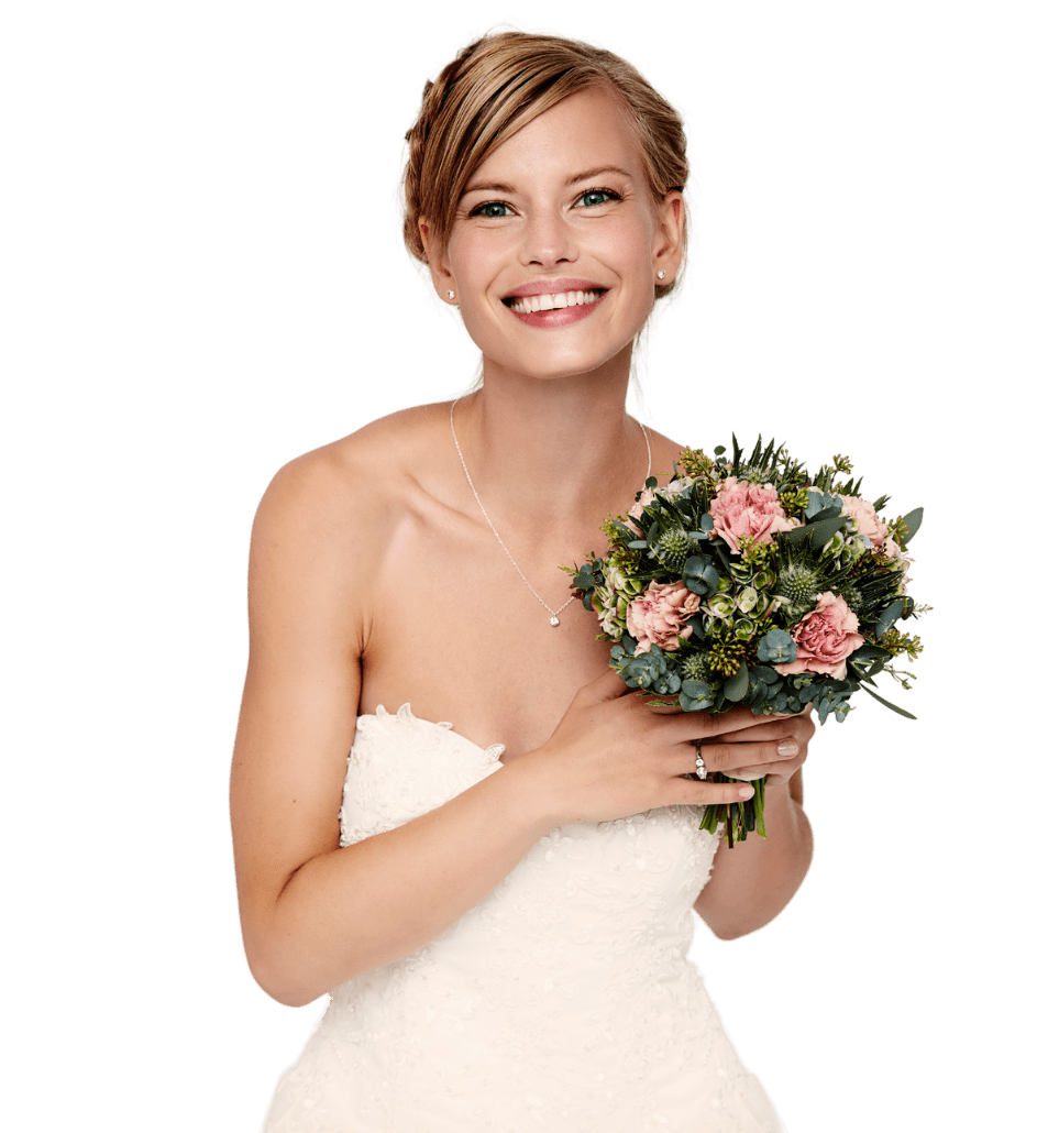 a beach wedding bride